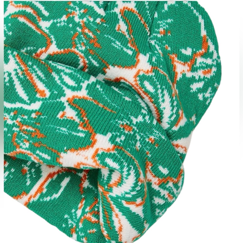 NWT FP FREE PEOPLE MOVEMENT Green and Orange Patterned Beanie - Picture 3 of 3